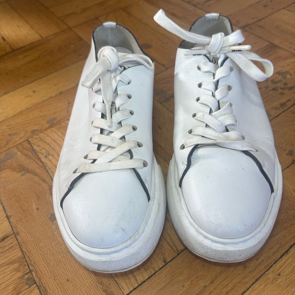 SOLD! Prada leather platform sneakers White 40 - Picture 4 of 13